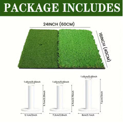 2-in-1 Collapsible Golf Hitting Mat 24‘ x 16’ Collapsible Chipping Mat for Golf Practice Drills