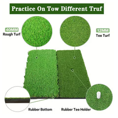2-in-1 Collapsible Golf Hitting Mat 24‘ x 16’ Collapsible Chipping Mat for Golf Practice Drills