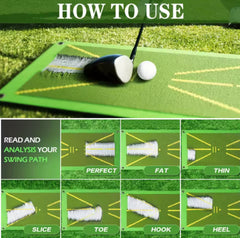 Premium Golf Impact Mat Path Feedback Golf Practice Mat Set Game Aids and Gifts